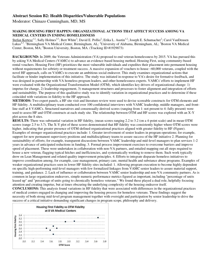 abstract session b2 health disparities vulnerable