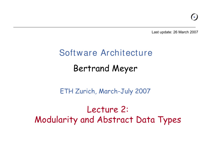 software architecture bertrand meyer