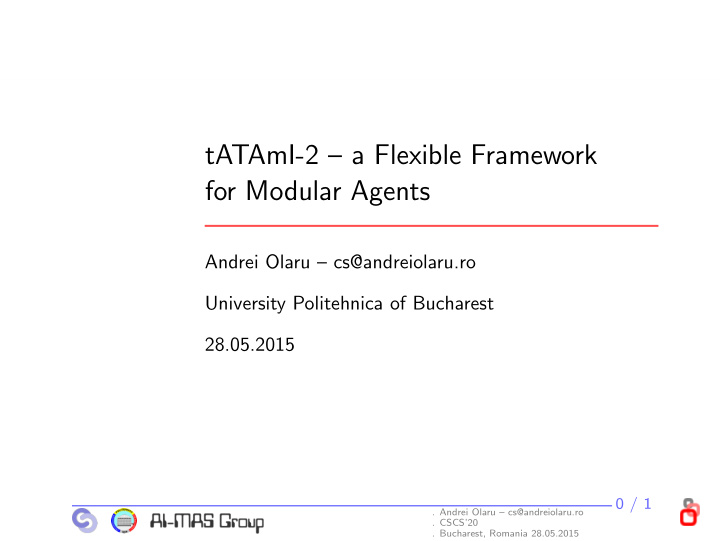 tatami 2 a flexible framework for modular agents