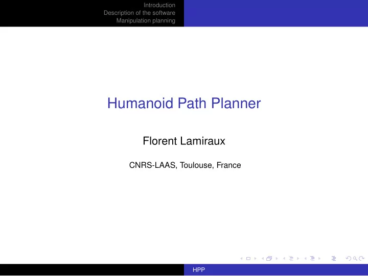 humanoid path planner