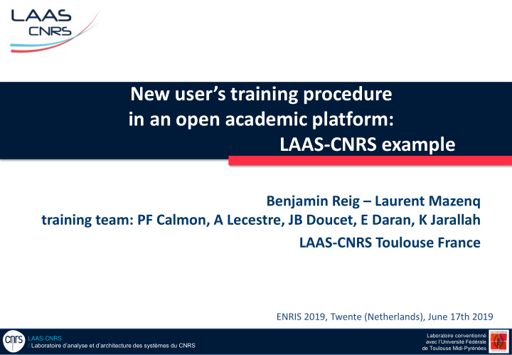 new user s training procedure in an open academic