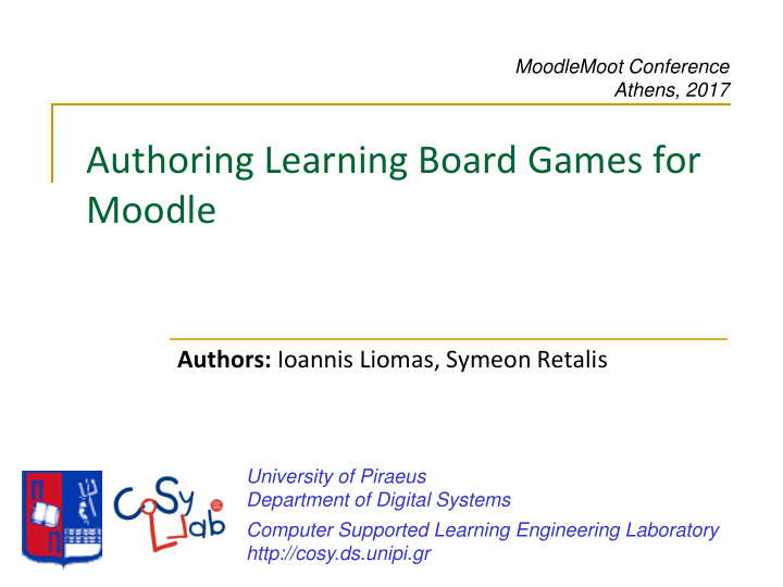 authoring learning board games for moodle