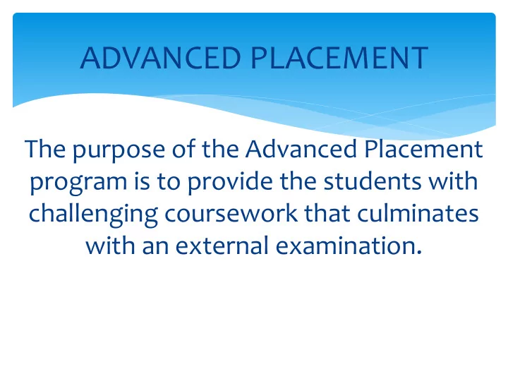 advanced placement