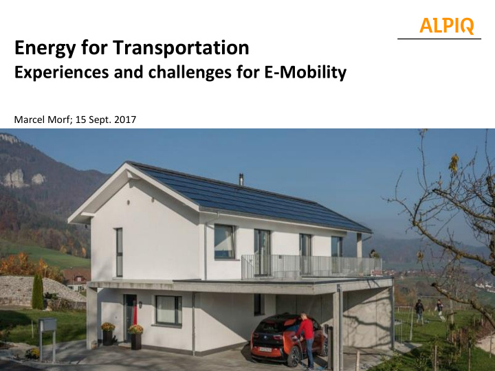 e mobility strategy for alpiq
