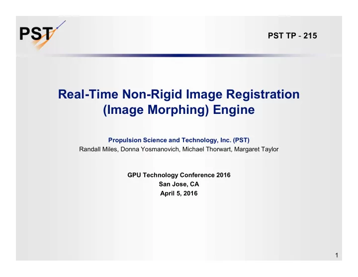 real time non rigid image registration image morphing
