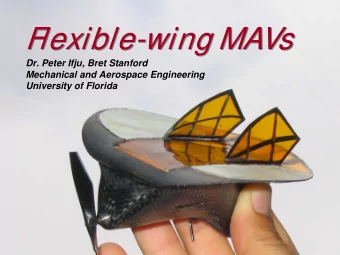 F  lexible-wing MAVs  F  lexible-wing MAVs  Dr. Peter Ifju, Bret Stanford  Mechanical and Aerospace