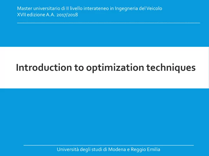 introduction to optimization techniques