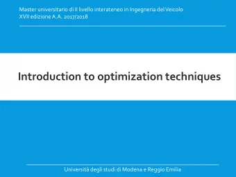 Introduction to optimization techniques