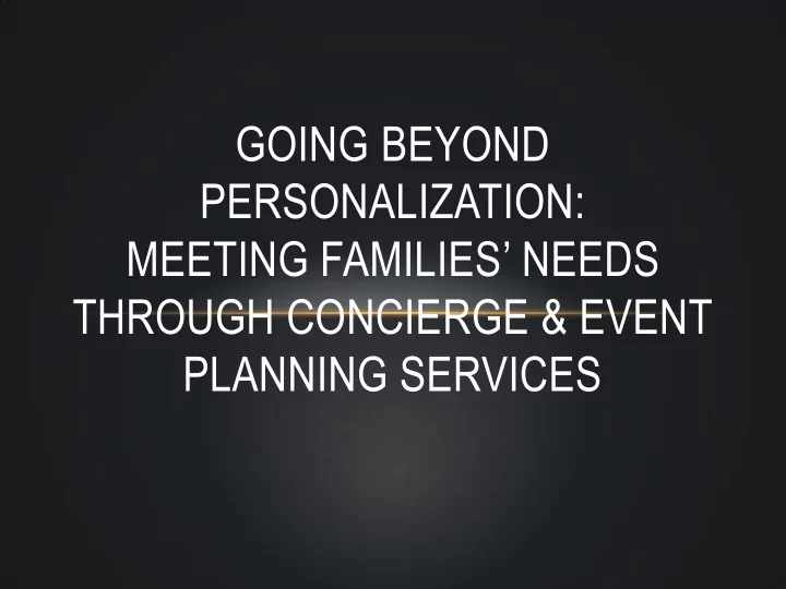 going beyond
