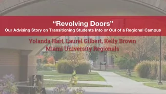Revolving Doors  Our Advising Story on Transitioning Students Into or Out of a Regional