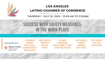 SUCCESS WITH SAFETY MEASURES  IN THE WORK PLACE  F  E  A  T  U  R  E  D  S  P  E  A  K  E  R  S A