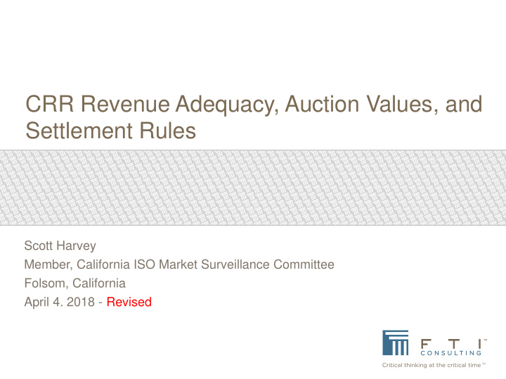 crr revenue adequacy auction values and