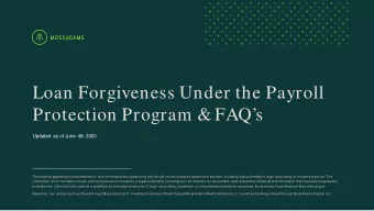 Loan Forgiveness Under the Payroll  Protection Program &amp; FAQs  Updated as of June 4th 2020