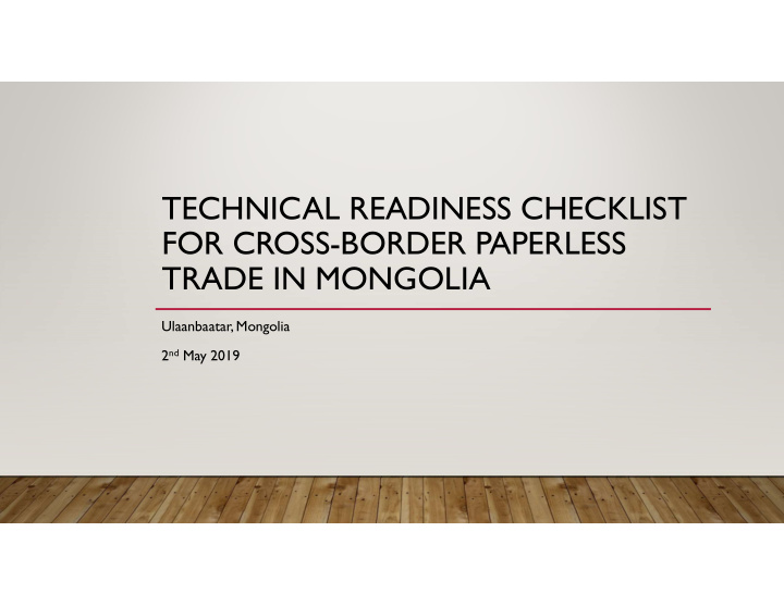 technical readiness checklist for cross border paperless