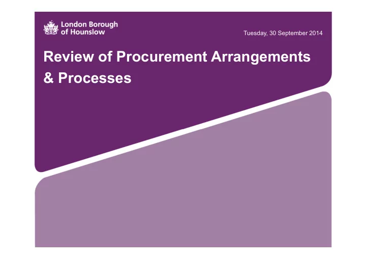 review of procurement arrangements processes supply chain