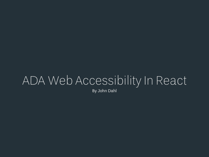 ada web accessibility in react