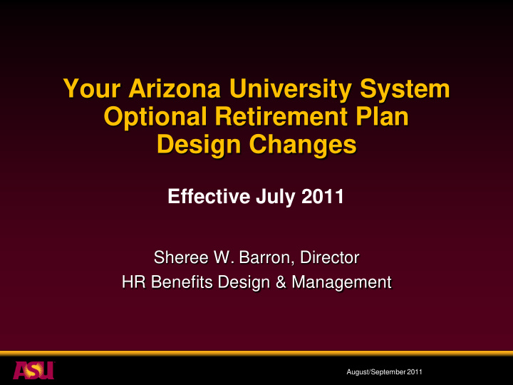 your arizona university system optional retirement plan