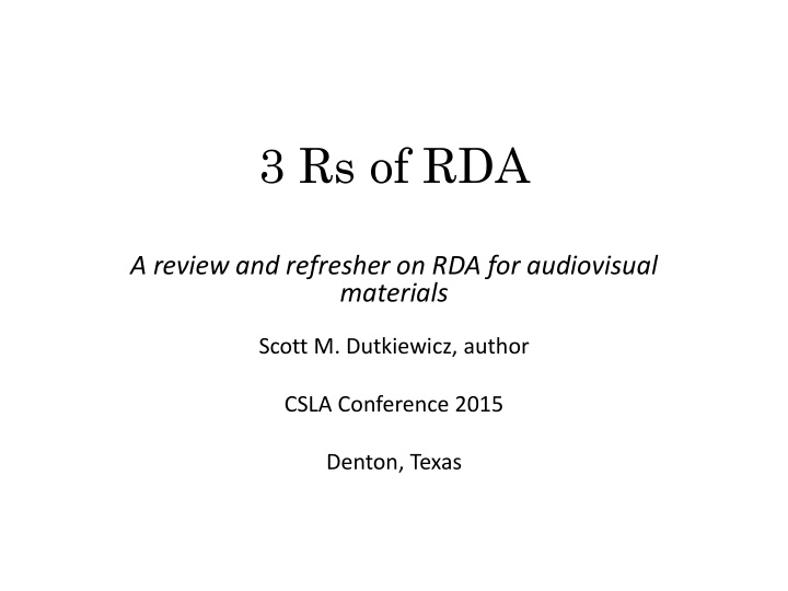 3 rs of rda