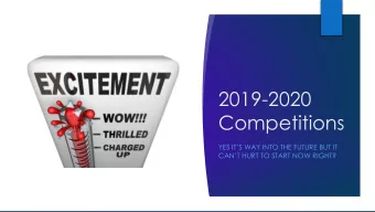 2019-2020  Competitions  YES ITS WAY INTO THE FUTURE BUT IT  CANT HURT TO START NOW RIGHT?
