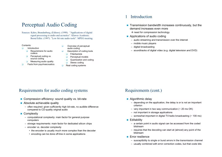 perceptual audio coding