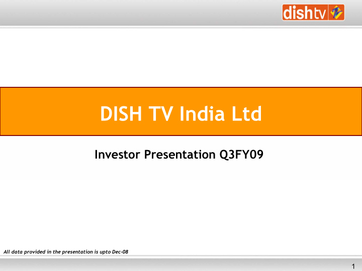 dish tv india ltd