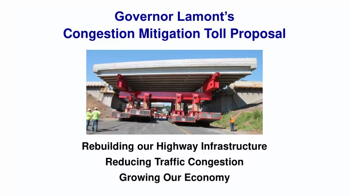 congestion mitigation toll proposal