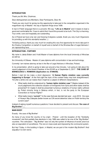 INTRODUCTION  Thank you Mr./Mrs. Chairman,  Dear distinguished Jury Members, Dear Participants,