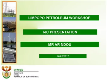 MR AR NDOU  16/02/2017  PRESENTATION OUTLINE    Introduction    Legal mandate