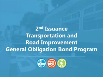 Road Improvement  General Obligation Bond Program  2014 Transportation and Road Improvement Program
