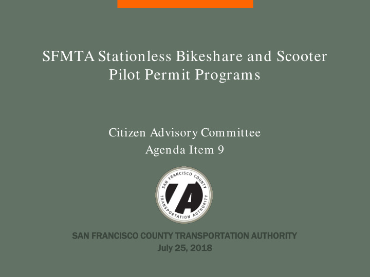 sfmta stationless bikeshare and scooter pilot permit