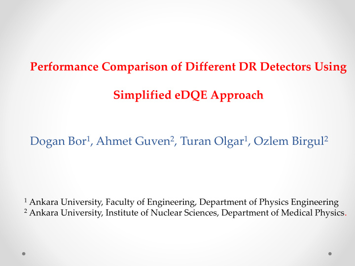 performance comparison of different dr detectors using