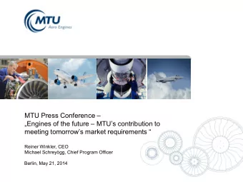 MTU Press Conference   Engines of the future  MTUs contribution to meeting tomorrows