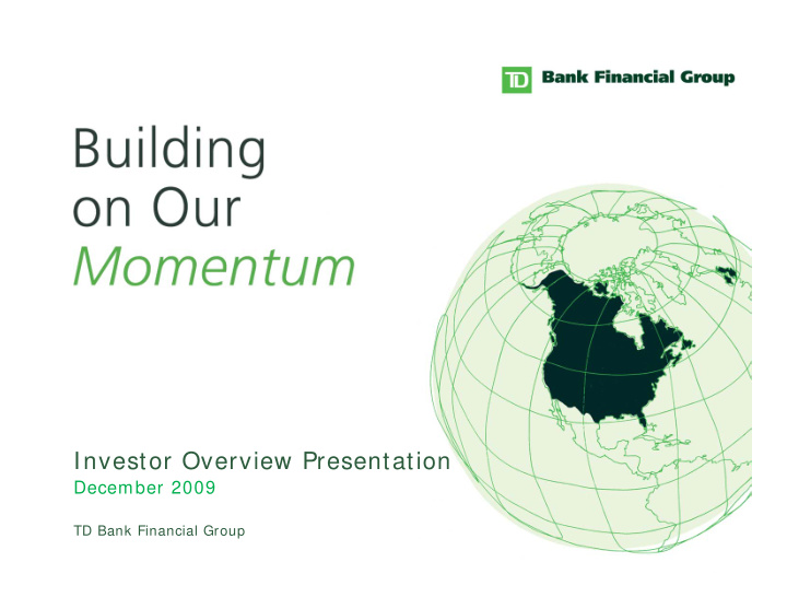 investor overview presentation