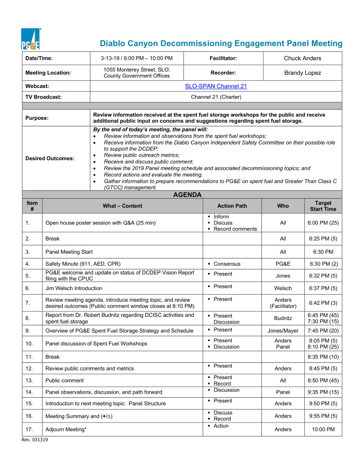 diablo canyon decommissioning engagement panel meeting