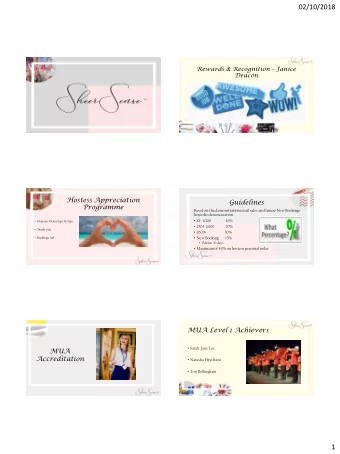 02/10/2018 Rewards &amp; Recognition  Janice  Deacon  Hostess Appreciation  Guidelines