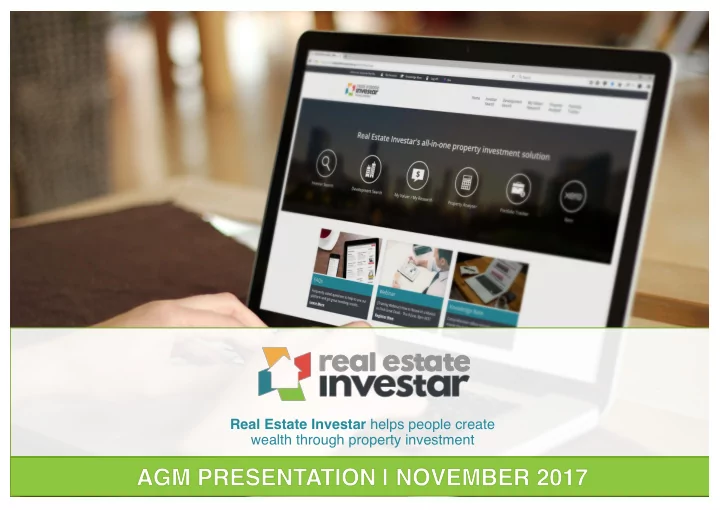real estate investar helps people create wealth through