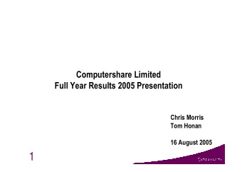 1  CEOs Report  Financial  Results  Introduction  2  Introduction  Chief Financial Officer  Tom