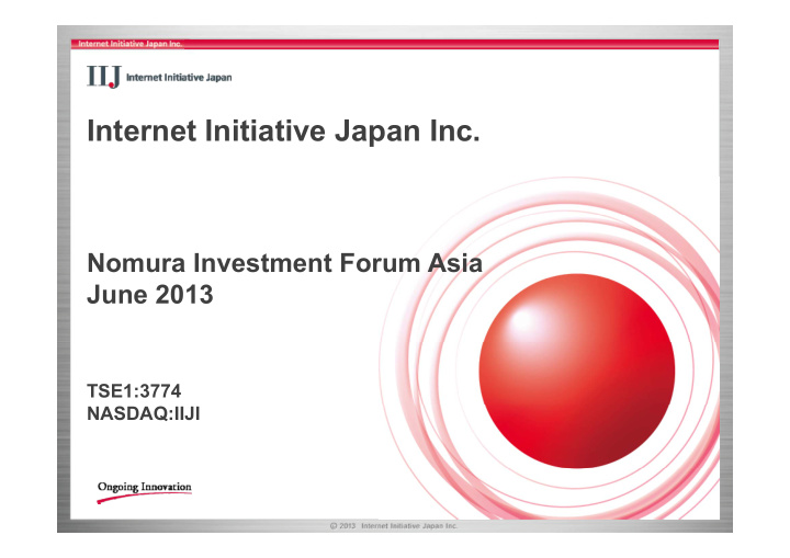 internet initiative japan inc