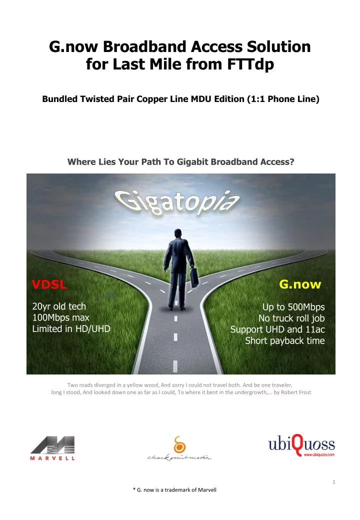 g now broadband access solution for last mile from fttdp
