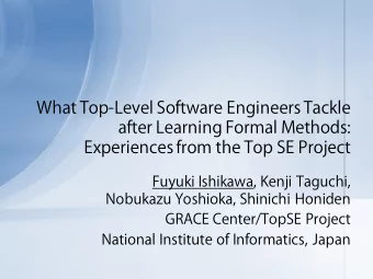 What Top-Level Software Engineers Tackle  after Learning Formal Methods:  Experiences from the Top