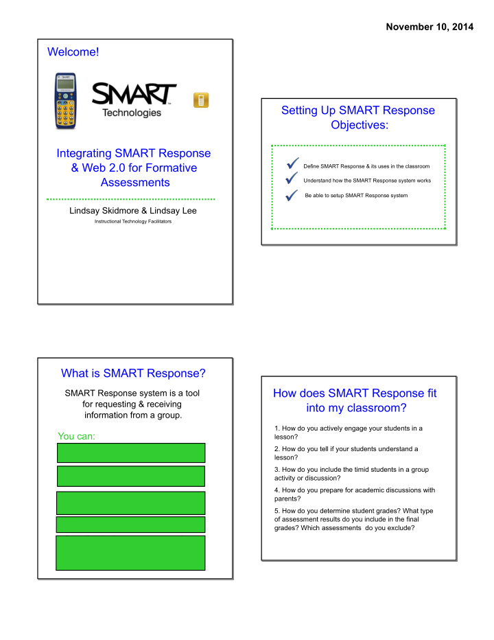 welcome setting up smart response objectives integrating