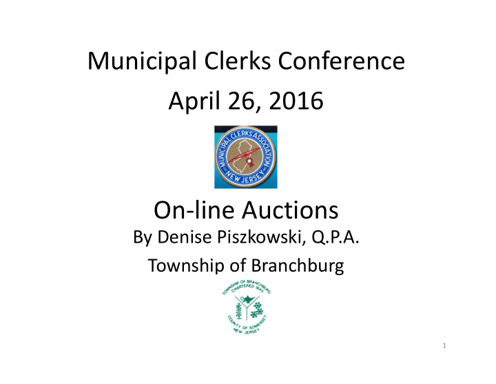 municipal clerks conference april 26 2016 on line auctions