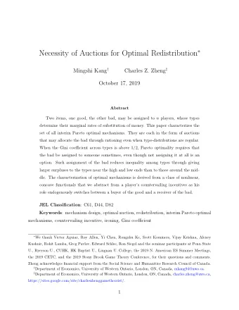 1  Introduction  This paper is motivated by the question how to induce Pareto improving wealth
