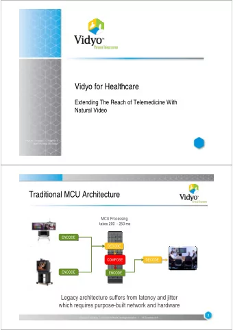 Vidyo for Healthcare  Extending The Reach of Telemedicine With  Natural Video  Vidyo Inc.