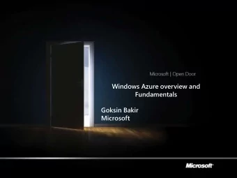 Goksin Bakir  Microsoft  What Is The Cloud?  A set of connected servers  On which developers