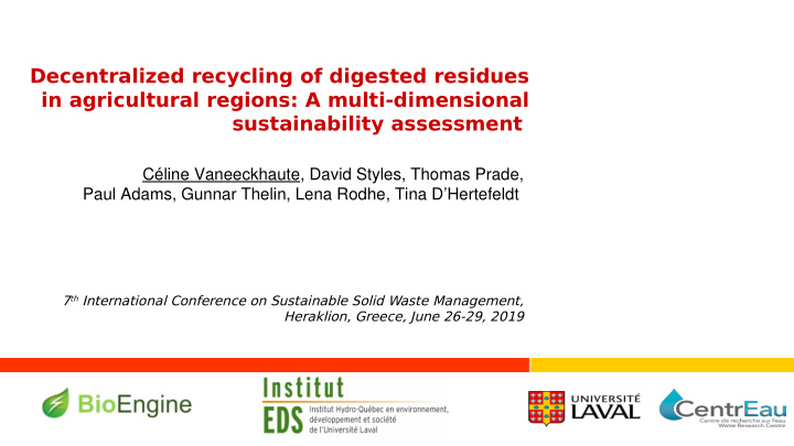 decentralized recycling of digested residues in