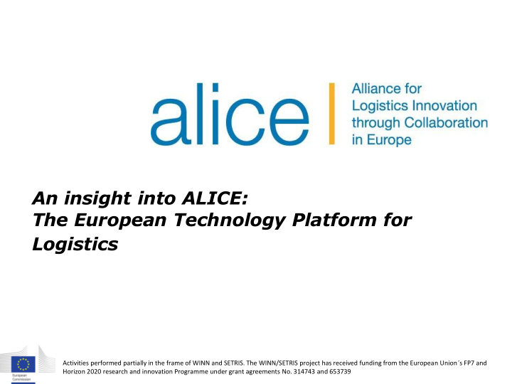 the european technology platform for