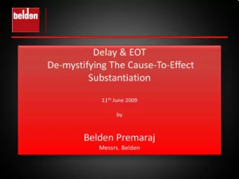 Delay  &amp;  Extension of Time  Cause to Effect  Substantiation  Construction &amp; Time  It