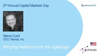 Bringing healthcare into the digital age  Digital platform for chronic  disease management  At the
