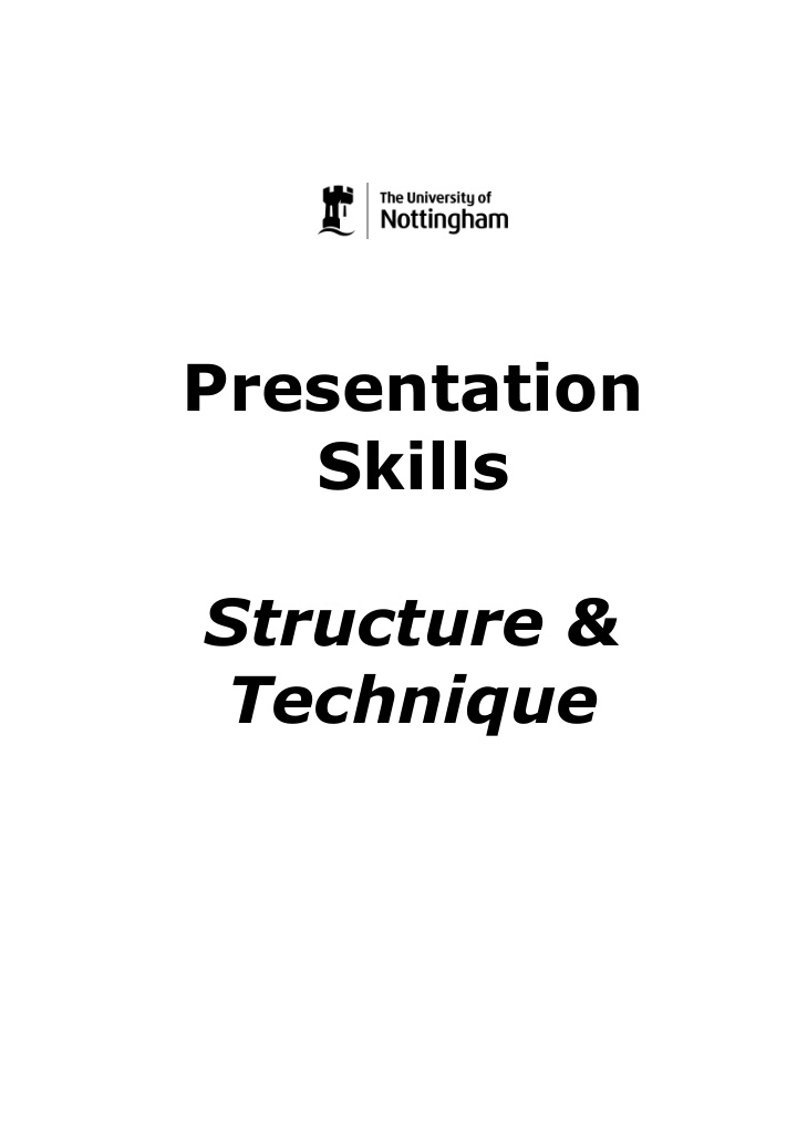 presentation skills structure technique